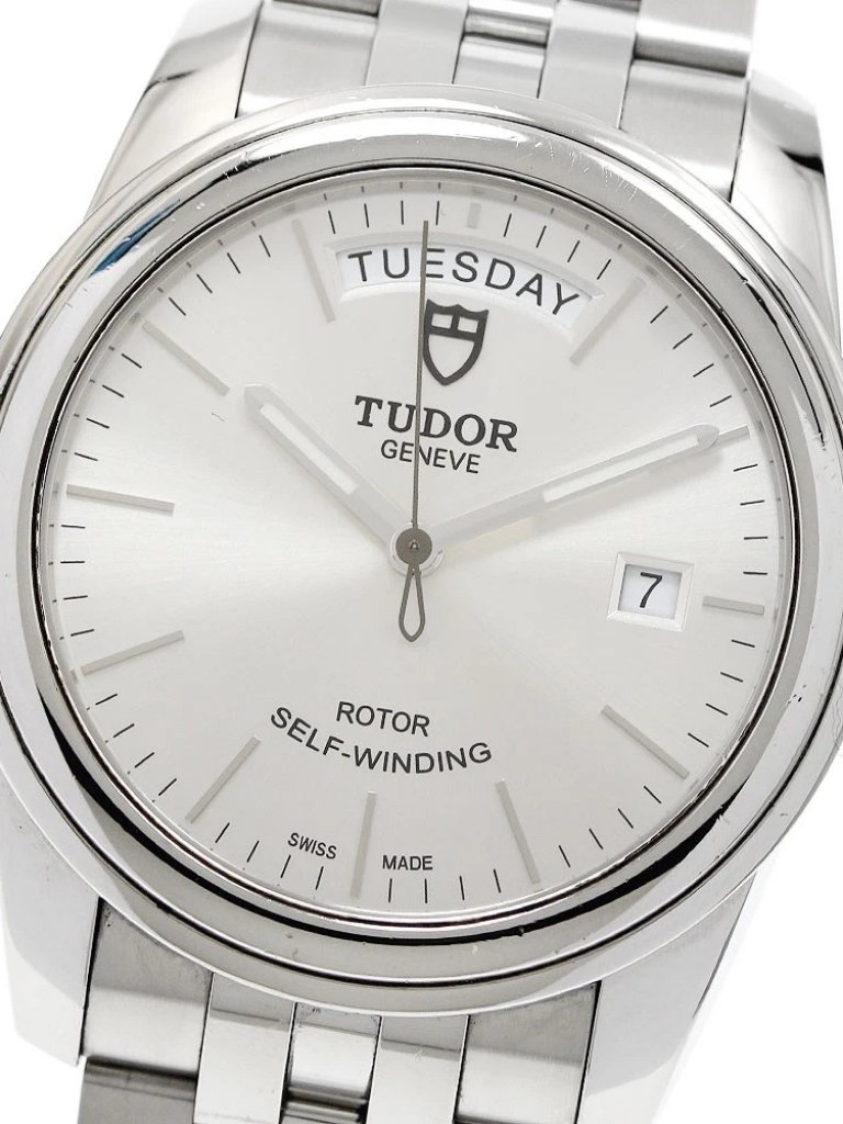 Tudor Glamor Date Day 56000 Silver Dial Automatic Mens Watch952749